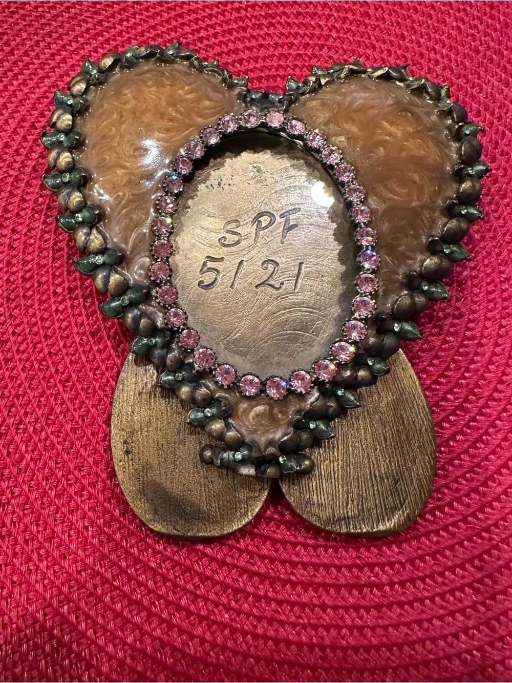 Jay Strongwater enameled and adorned with pink Swarvoski crystals